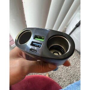 Car Cigarette Lighter Splitter, 2-Socket Cigarette Lighter Adapter with LED Volt